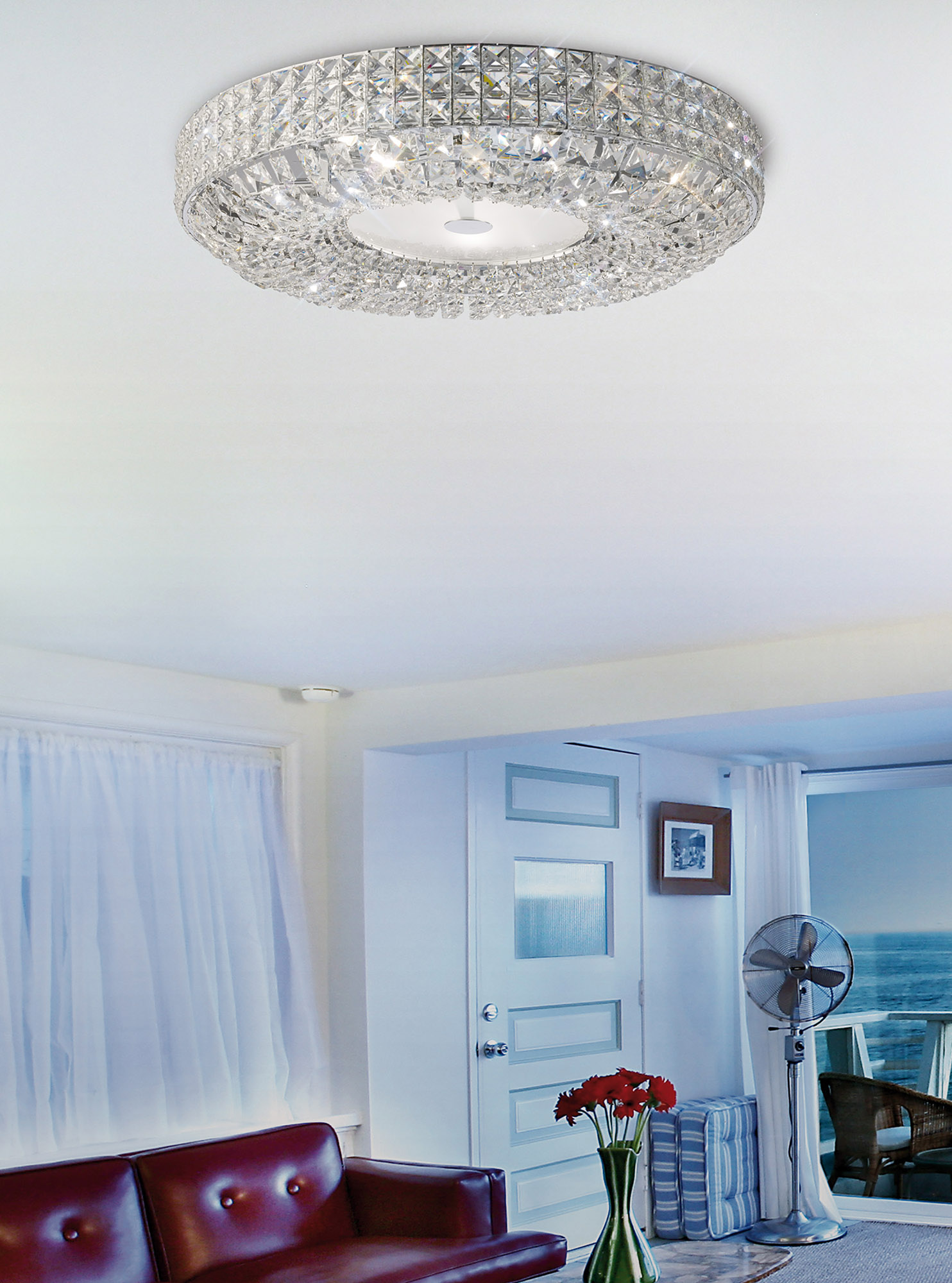 Enya Crystal Ceiling Lights Diyas Flush Crystal Fittings